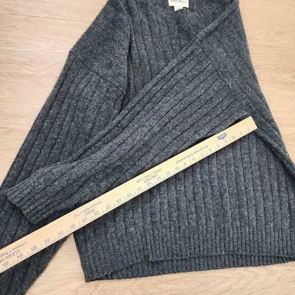 Eddie Bauer Wool Blend Sweater Mens XXL Gray V Neck Chunky Vintage Knit EUC - Picture 6 of 10